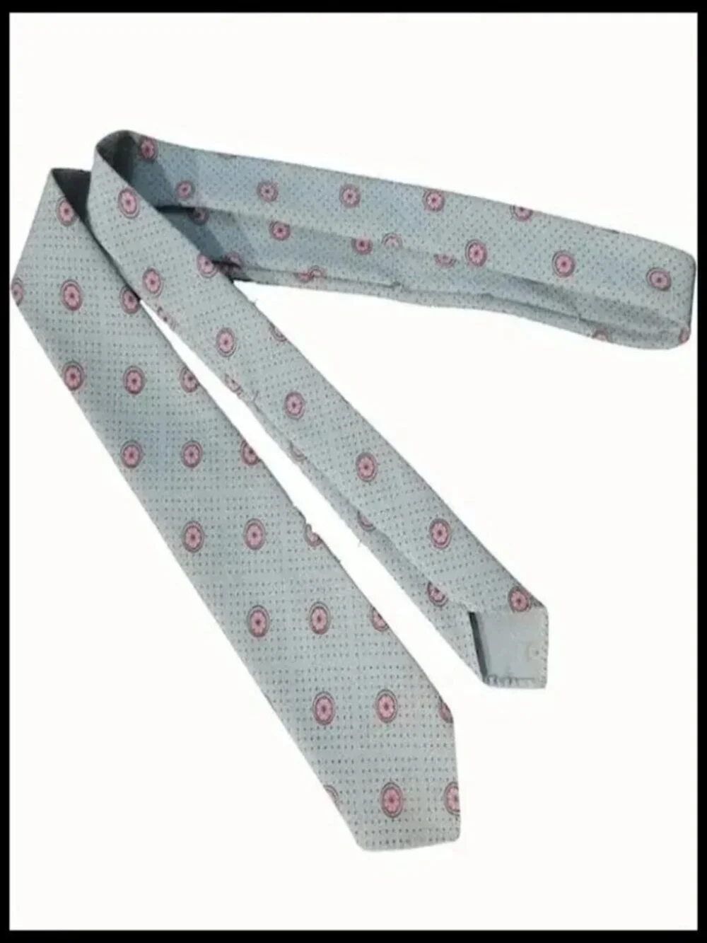 Vintage Atomic Tie, Light Blue Vintage Thin Narrow Slim Necktie ~ Soft Boy